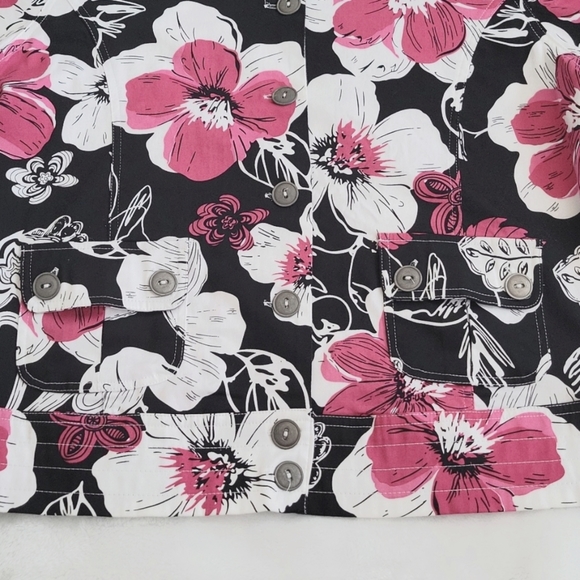 Sportelle Black Pink White Button Down Spring/Summer Jacket Size PM - Picture 6 of 9